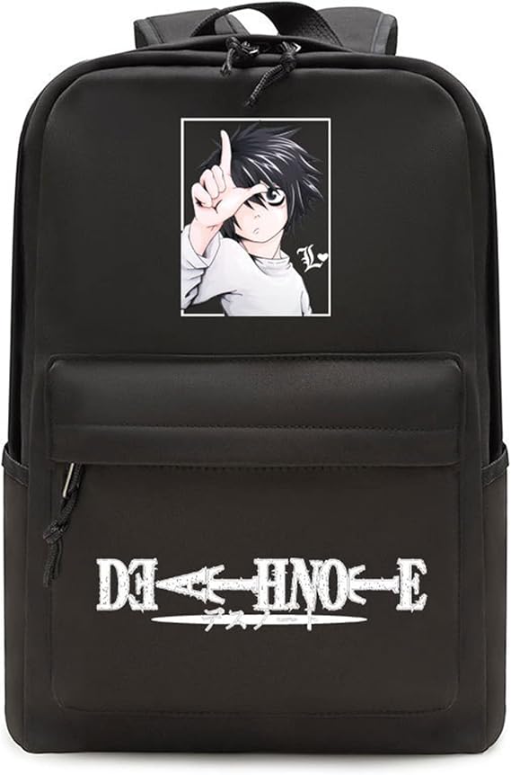 Death Note Backpack Unisex Student Shoulder Bag L Lawliet Yagami Light Cosplay School Bag Travel Backpack Daypack for Girls Boys