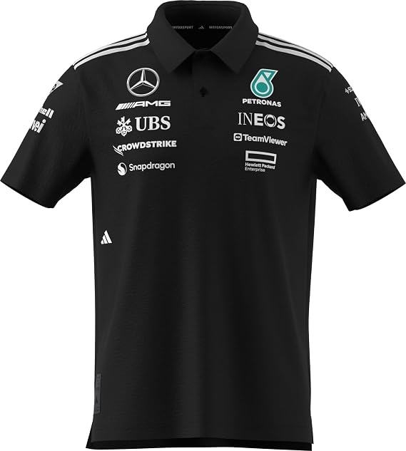 adidas Mercedes-AMG Petronas F1 2025 Men's Team Polo Shirt (Black, XXL)