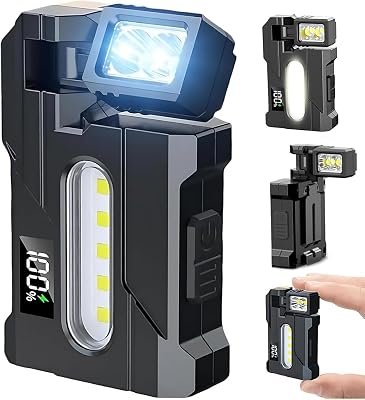 Rechargeable EDC Flashlight, 400 Lumens Super Bright Mini EDC Light, 1200mAh Portable Mini Flashlight, 7 Modes Flat Pocket Flashlights, G5 Magnetic Flashlight for Outdoor Home Emergencies