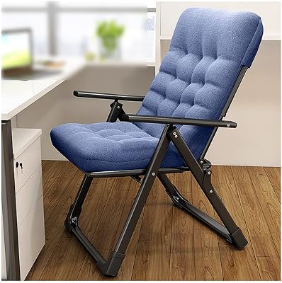 Chairs for Bedroom Desk, Chaise Lounge Indoor Modern, Folding Armchair Recliner with Detachable Soft Cushion Adjustable Single Leisure Chair for Living Room Office Adults Color : Blue
