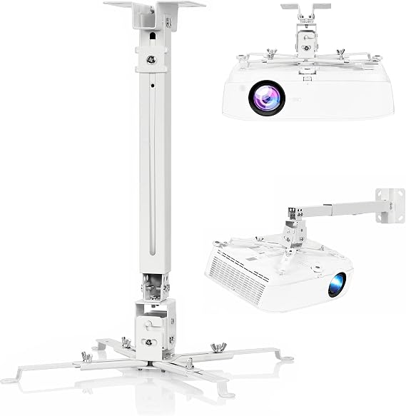 DAWASAPAT Adjustable Projector Ceiling/Wall Mount - 3-in-1 Universal Bracket for Projector Mounting, Universal Height Adjustable Mount Holder with Extension Pole