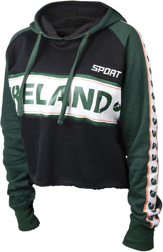 Croker Green & Black Cropped Juniors Hoodie