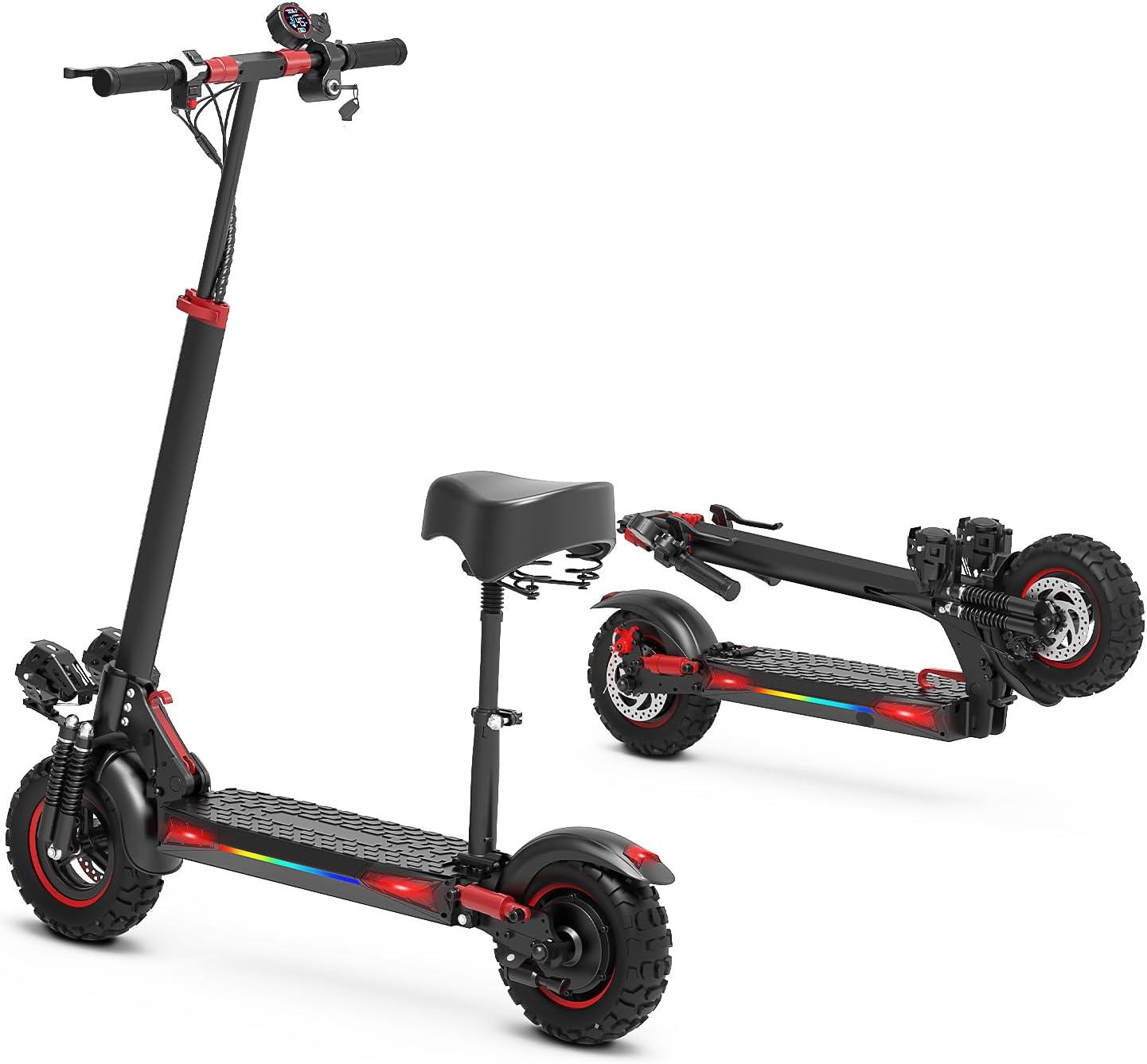 J11 1200W Single Motor Commuter Electric Scooter for Adults - 33 MPH, 48V 18Ah Battery, 30-Mile Range, 11-Inch Off-Road Tires, Front and Rear Hydraulic Disc Brakes, Dual Suspension, UL 2272 Certified