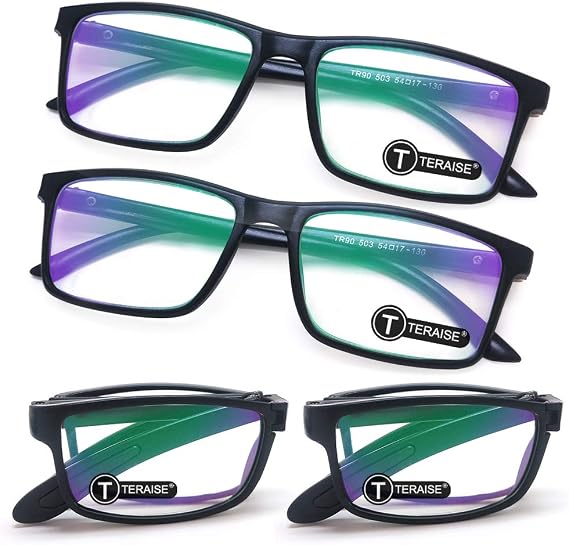 TERAISE 4-Pack Folding Reading Glasses for Men/Women,Blue Light Blocking