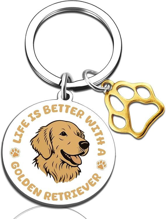 Golden Retriever Gifts Golden Retriever Keychain for Women Men Gifts For Dog Lovers Dog Mom Dogs Dad Christmas Decor