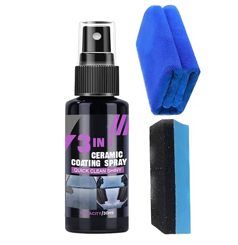 High Protection Fast Nano Ceramic Coating Spray,3 in 1 Ceramic Car Coating Spray, Multi Functional Coating Renewal Agent Spray, Car Scratch Nano Repair Sprays,Plastic Parts Refurbish Agent (1PC,30ML)