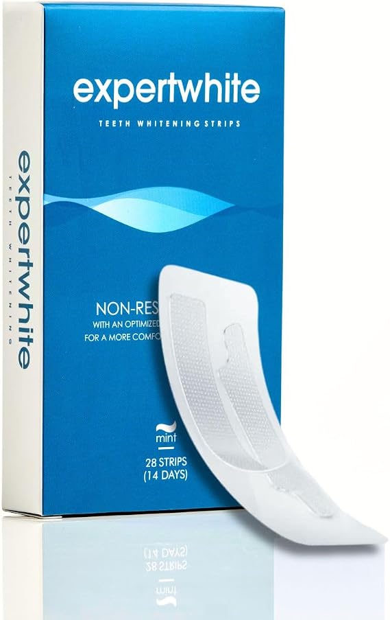 THE StripsTM by Expertwhite - Teeth Whitening Strips 12% Hydrogen Peroxide, 30-Minute Treatment. Stay-in-Place Technology, Enamel Safe, pH Balanced, 28 Strips (14-Treatments). One Month Supply.