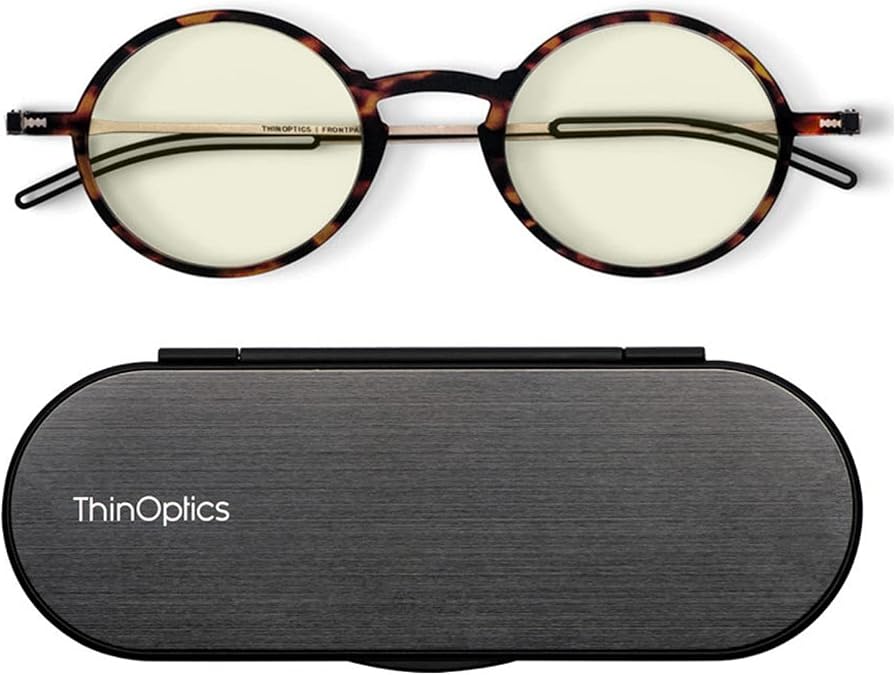 ThinOptics Unisex Adult Manhattan Blue Light Blocker Reading Glasses + Milano Case