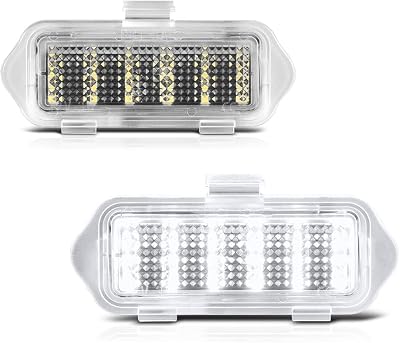 VIPMOTOZ Full LED Side View Mirror Puddle Lights Compatible With 2003-2006 Escalade Silverado Sierra Suburban Tahoe Chrome Housing Clear Lens Pair Set