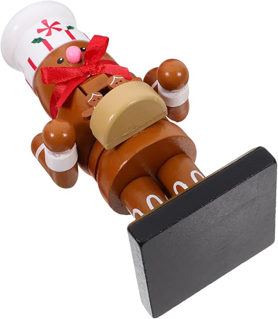 Gingerbread Chef Nutcracker Wooden Nutcracker Ornament 16cm Christmas Wood Puppet Decoration Desktop Xmas Party Favor