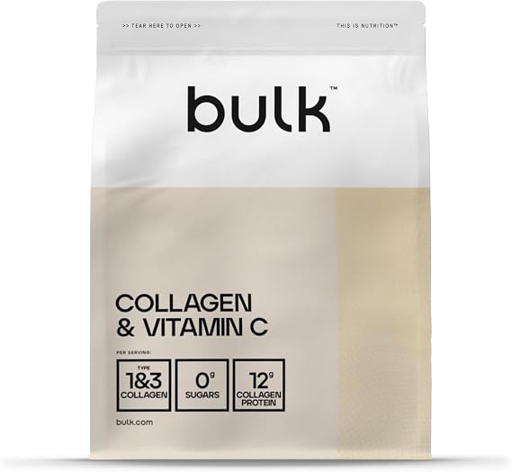 Bulk Collagen Powder with Peptides and Vitamin C, Smooth, 500g | Hydrolysed Bovine Collagen, Joint & Skin Routine, Apple, Easy Mixing
