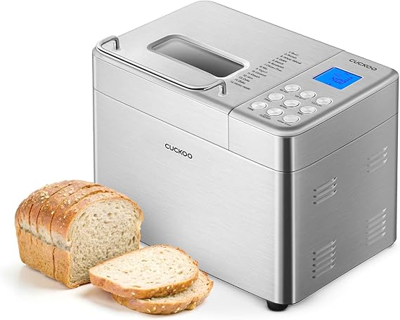 CUCKOO 2 lb. Bread Maker Machine with Auto Dispenser, CBM-AAB101S | 15 Menu Options, 3 Crust Colors, Fruit and Nut Dispensing, 6 Accessories, Sourdough Baking