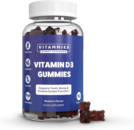 Vitammies Vegan Vitamin D3 Gummies 2000 IU | High Strength Vitamin D Gummies | 90 Count 3 Month Supply | Berry Flavour | Vegetarian | Gluten Free | Non GMO | Vitamin Gummies for Adults