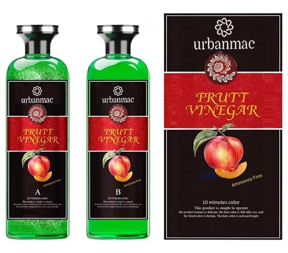 URABOANMVAC Fruit Vinegar Gel Hair Color Natural Hair Color Dye for Black Hair Dye(500ml x 2) - Black