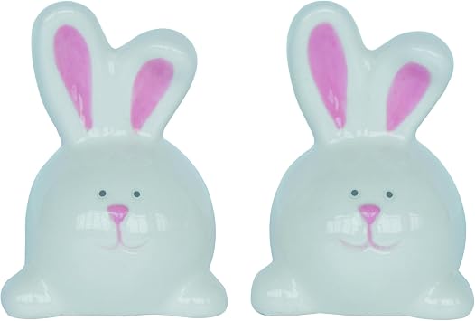 Transpac Dolomite 3" Multicolor Easter Chunky Bunny Salt and Pepper Shaker Set - 2 Piece Tabletop Decor, Dishwasher Safe, Food Safe, Perfect for Spring Celebrations Multicolor