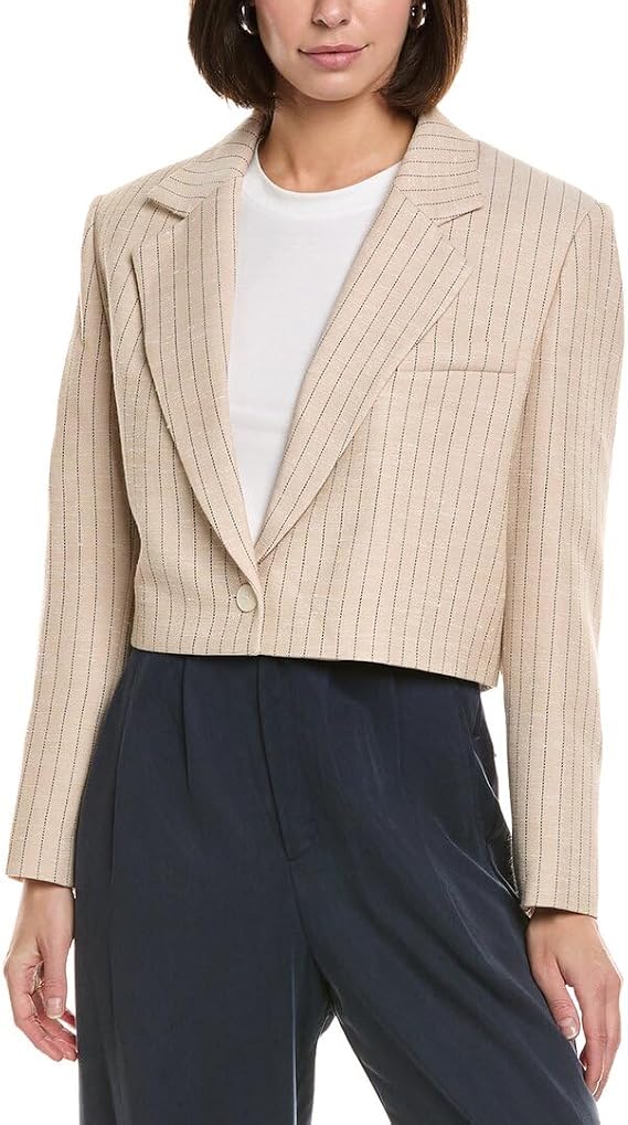Sandro Womens Suit Blazer, 38, Beige
