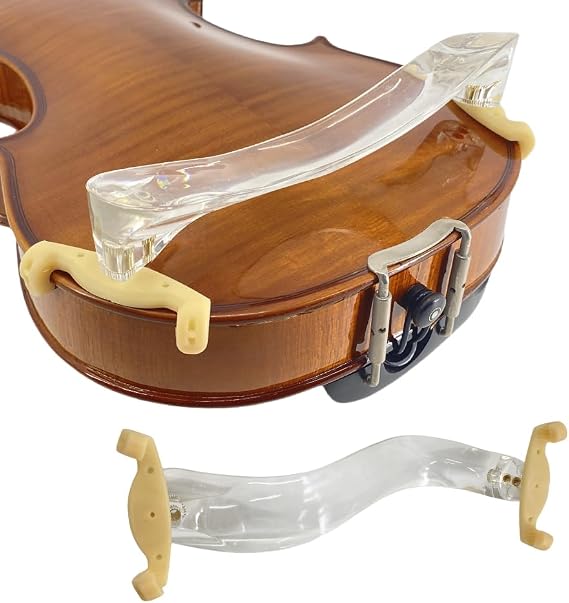 Yinfente Adjustable Height Width Violin Shoulder Rest 4/4 Full Size Transparent Acrylic Silicone Feet Violin Shoulder Rest 3/4 Clear