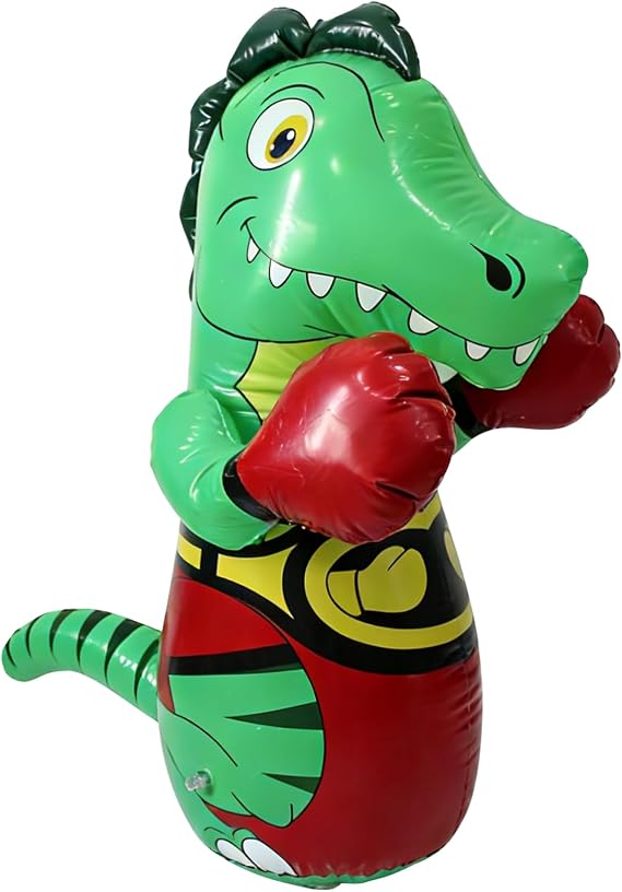 Inflatable Tumbler Dinosaur Punching Bag, 47" Blow up Boxing Dinosaur,Bounce Back Dino Thickened Boxing Bag for Adults