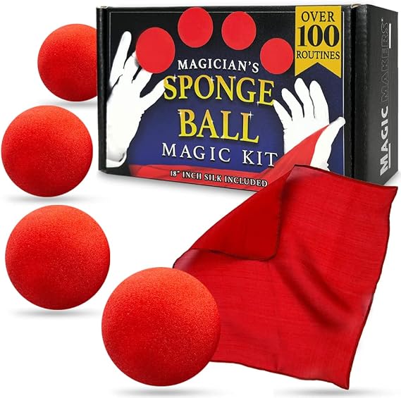 Magic Sponge Ball Kit Complete with Encyclopedia of Spongeball Magic Course 100 Effects