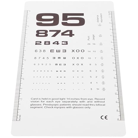 Visual Acuity Chart Pvc Double Sided Portable Eye Testing Tool