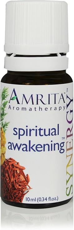 AMRITA Aromatherapy: Spiritual Awakening Synergy Essential Oil Blend - Essential Oil Blend of of Atlas Cedar, Frankincense CO2, Sandalwood Tamil Nadu -Size: 10ML
