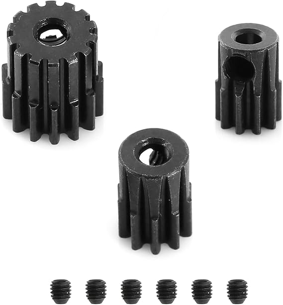 2.3mm 48DP 9T 10T 14T Metal Pinion Set for Traxxas LaTrax 1/18 | hardened steel,CNC; 2.3mm shafts; Fits 1/18 LaTrax Teton, Rally, Desert Prerunner and SST; 7644/7645/7592