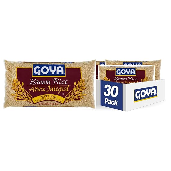 Goya Foods Natural Long Grain Brown Rice, 1 Pound (Pack of 30)