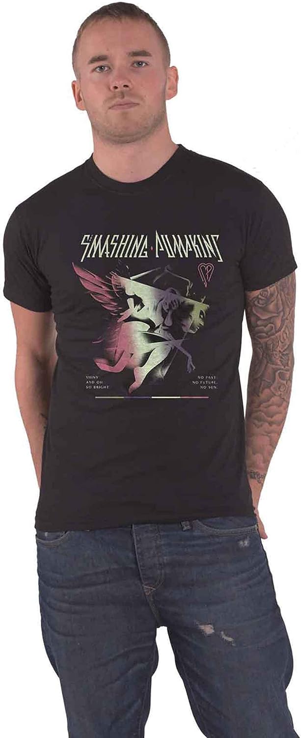 The Smashing Pumpkins T Shirt Shiny Band Logo New Official Mens Black Size S