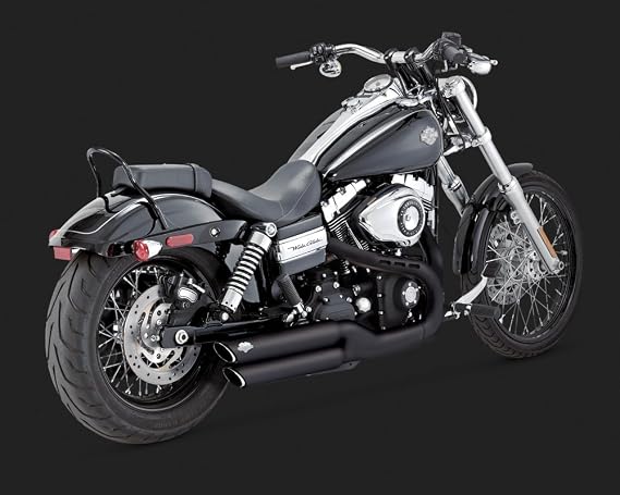 Vance & Hines Twin Slash 3&Prime, Round Slip Ons Black 46845