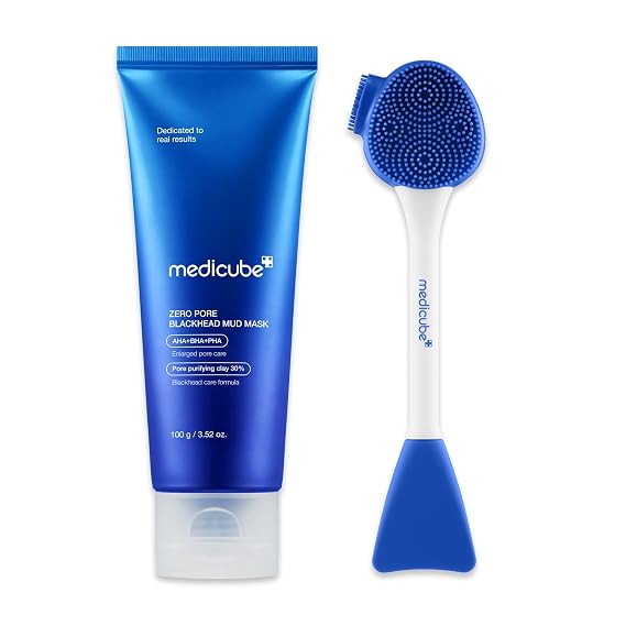 medicube Zero Pore Mud Mask & Brush Set for Pore Care, Smooth Skin