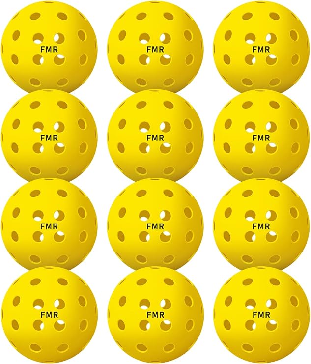 Pickleball Balls,40 Hole Outdoor Balls, USA Pickleball Approved Pickle Ball for Tournament Play, Crack-Resistant, Aerodynamics, 4 /12Packs