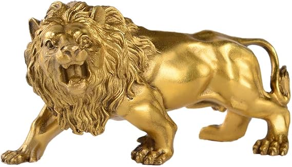 BRABUD Brass Magical and Noble Lion Statue, Chinese Fengshui Decor