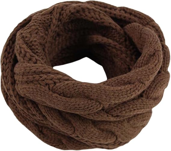 Women's Thick Ribbed Cable Knit Infinity Scarf Circle Loop Cowl Scarves