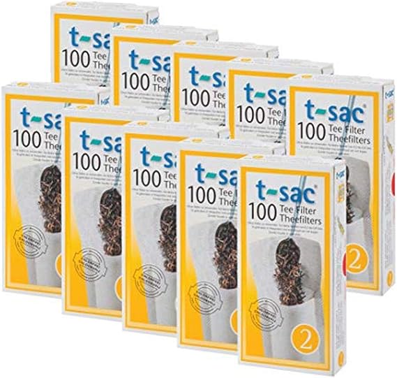 T-Sac Tea Filter Bags, Disposable Tea Infuser, Number 2-Size, 2 to 4-Cup Capacity, Set of 1,000