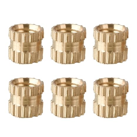 M3 Knurled Insert Nuts, M3x4x4mm, Female Thread Knurled Brass Threaded Insert, Embed Parts Hydraulic Welded Joint Injection Molding Perfect for 3D Printing Injection Molding