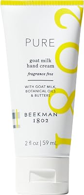 Beekman 1802 Goat Milk Hand Cream Pure Fragrance Free 2 oz Moisturizing Hand Lotion for Dry Skin Non-Greasy Sensitive Skin Safe Cruelty Free
