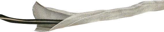 DESIGN ENGINEERING - RFI Shield Split Sleeve 1" x 36' Tinned Copper Wire Shielding Sleeve Includes 17. 5" Grounding Strap Flexible, Durable RFI/EMI Shielding