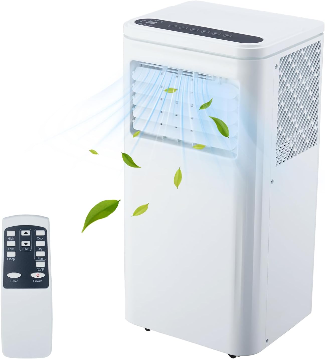 10000BTU Portable Air Conditioner for Room Up to 450 sq.ft, 3 in 1 Quiet AC Unit, Fast Cooling, Dehumidifier, Fan for BedroomOffice, LCD Display & Remote Control, 24h Timer