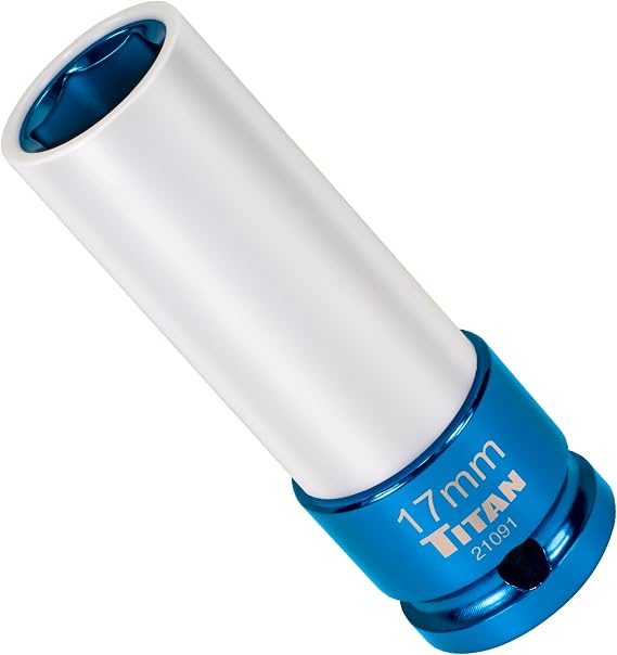 Titan 21091 1/2-Inch Drive x 17mm Non-marring Impact Deep Lug Nut Socket