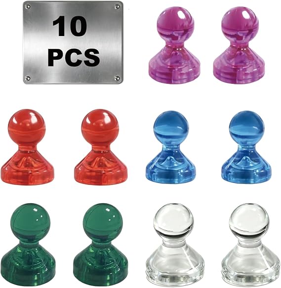 Ant Mag Magnetic Push Pins Strong,10 Pack Push Pin Magnets Assorted