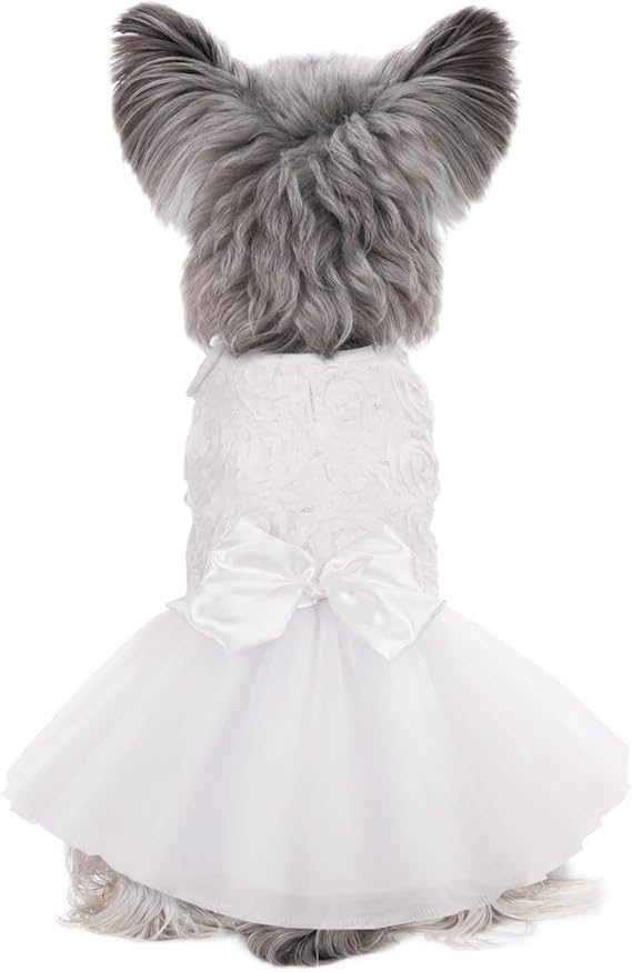Kuoser Dog Dress Pet Wedding Dresses, Tutu Shirts for Small Medium Dogs