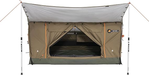 Oztent RS-1 Plus King Single Swag, 30 Second Setup Camping Swag for 1 Person, SkyMesh Skylight, Included Fly, Waterproof ModCanTM 300D Ripstop Polyester, Aluminum Frame