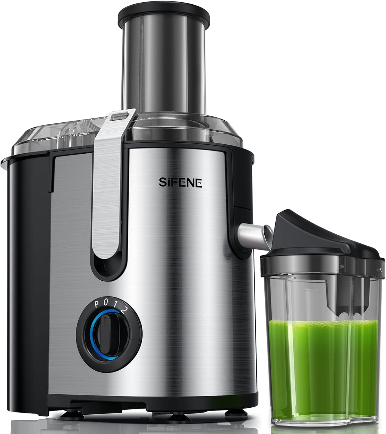 SiFENE Quick Juicer Machine: Centrifugal Juicer with 3 Big Mouth for Whole Fruits & Veggies, Easy to Clean