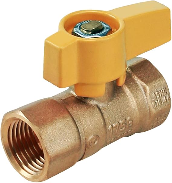 Midline Valve Y34FIP Premium Brass Gas Ball Valve, with Yellow Aluminum Alloy Handle, 3/4 in. FIP Connections