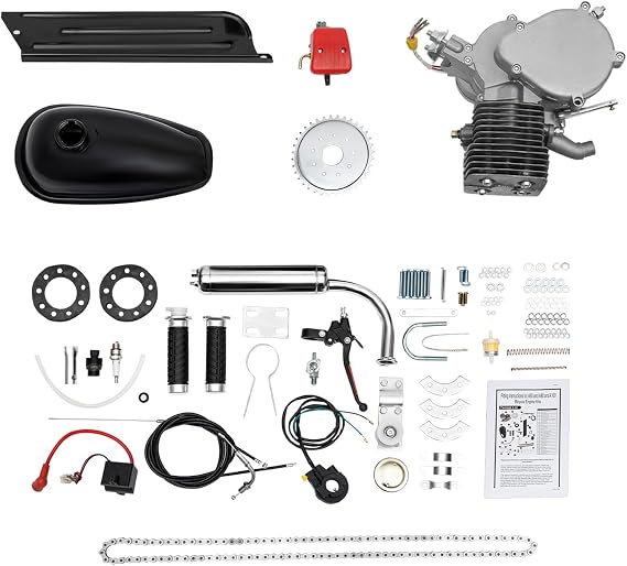 100CC Bicycle Engine Kit Full Set 4-Stroke Gas Motorized Motor Bike Air-Cooling Bicycle Motor Kit Gas Motor Bike Kit Petrol Gas Motorized Bicycle Motor Engine Kit