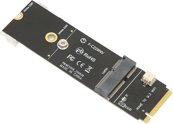 Acogedor M.2 SSD Riser Card, M.2 A + E Key to M.2 M Key Card, with Stable Performance, Converter Cable, SSD Adapter Card for Network Card, M.2 SSD, Etc.