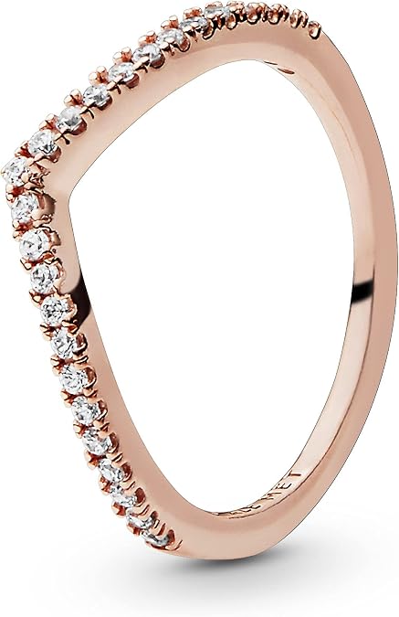 PANDORA Sparkling Wishbone Ring Rose Gold 52 (US Size 6)