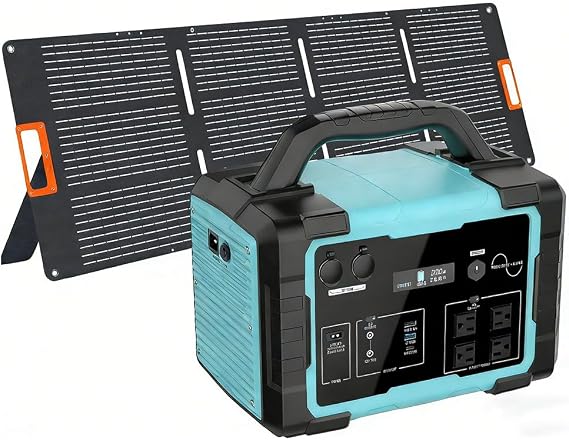 Solar Generator 1800W (3600W Surge) with 200W Solar Panel, 1024Wh LiFePO4 Portable Power Station Kit, 1.5H AC Fast Charge, Clean Energy for Home Backup, RV Camping, Emergency Outages
