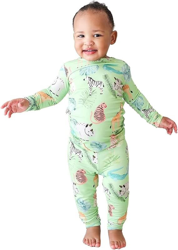 Posh Peanut Boys Pajamas - PJs for Kids Made of Soft Viscose from Bamboo, Long Sleeve Toddler PJs & Matching Boys Pajama Sets