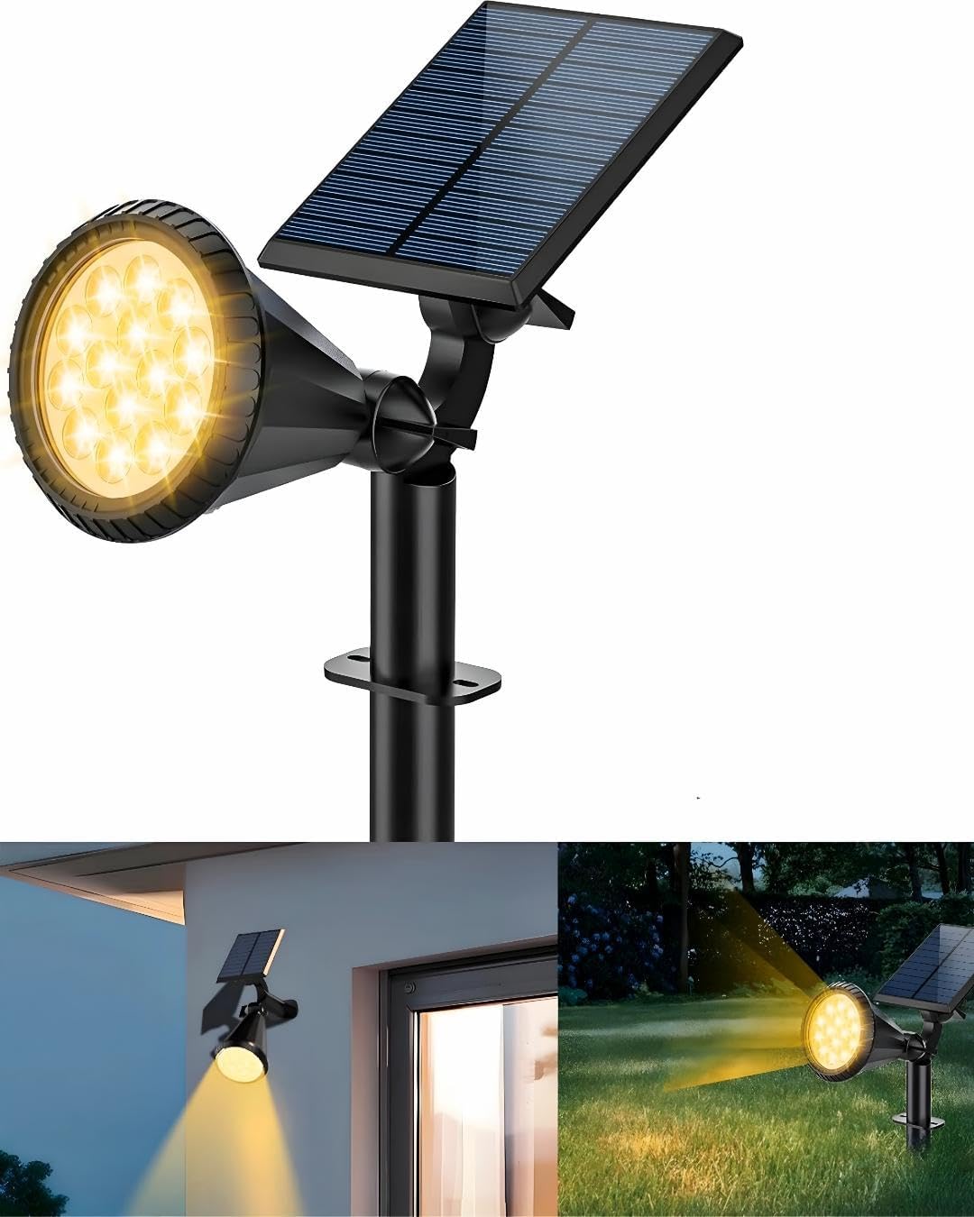 Forlife AMBER18 LED Spot Güneş Enerjili Bahçe Aydınlatma Lambası, Fotoselli, Spike Aplik, 18W Su Geçirmez Dış Mekan Solar Lamba, Ağaç, Veranda, Garaj, Havuz, Duvar Ve Zemin Montajına Uygundur 42 CM [Enerji Sınıfı A]